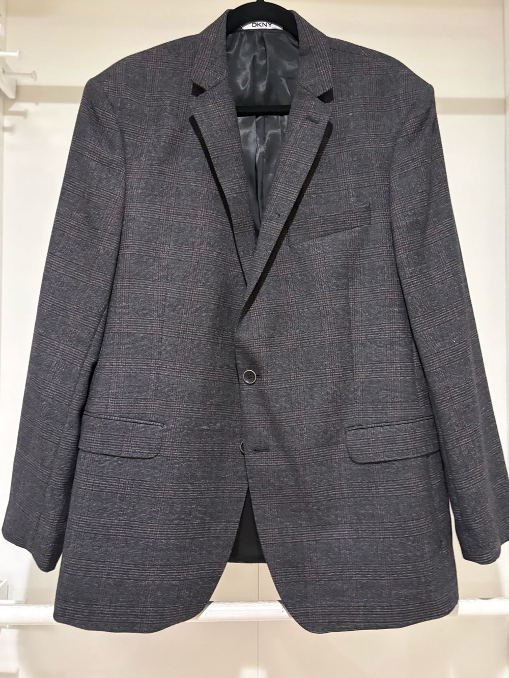 DKNY Men's Charcoal Glen Plaid Sport Coat